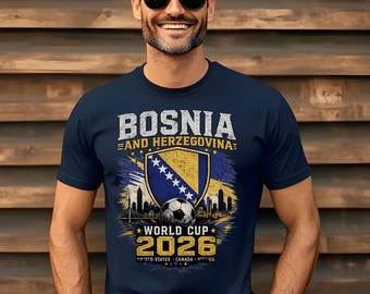Bosnia and Herzegovina World Cup 2026 Shirt, Bosnia Football Fan Tee, Soccer Bosnia Shirt, Vintage Bosnia Flag T-Shirt, Bosna i Hercegovina