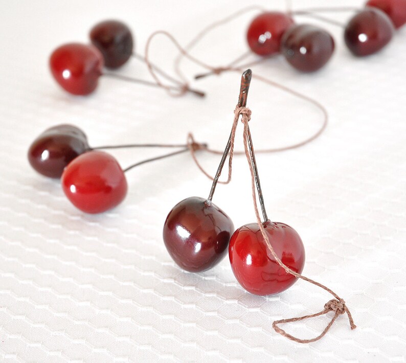 Wedding Garland Sweet Cherry Red Kitchen Decoration Fruit Home Decor for Winter Weddings and Birthday Parties  - 6 feet -