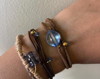 Blue Hair Tie Bracelet