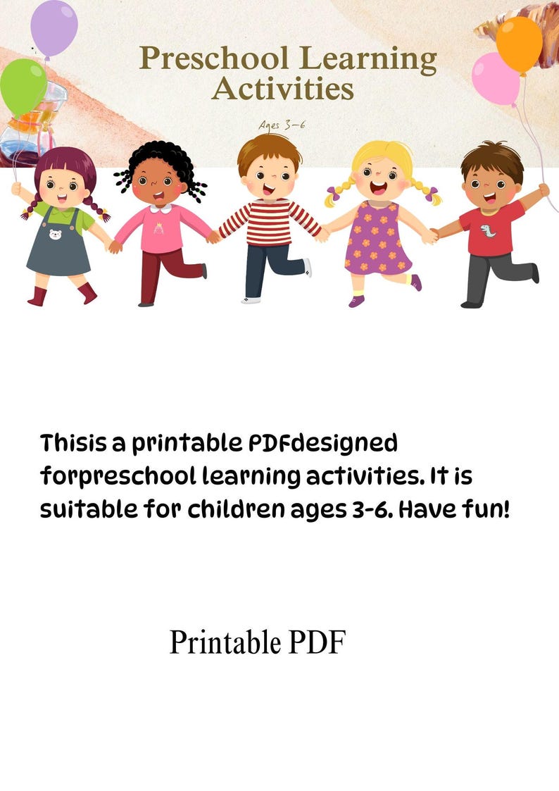Preschool Learning Activities Printable | Kids Activity Pack Ages 3–6