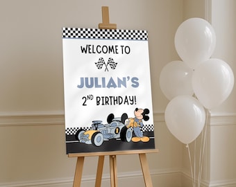 Mickey and the Roadster Racers Birthday Party Welcome Sign I Party Decor (Digital Download)