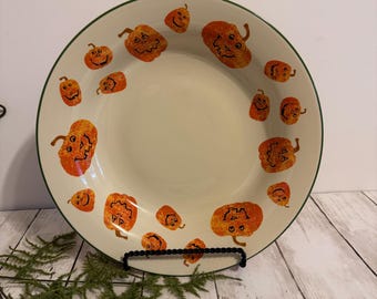 Vintage Longaberger Pottery Halloween Treats Jack-O-Lantern Bowl Fall Decor