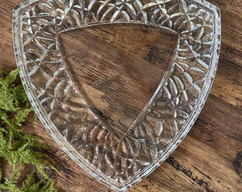 Vintage Mikasa Crystal Triangular Serving Dish Platter
