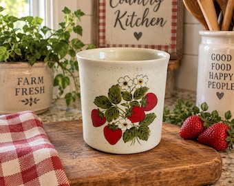 Vintage McCoy Pottery Strawberry Country Jam Jar Farmhouse Decor
