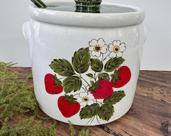 Vintage McCoy Pottery Strawberry Country Soup Tureen With Lid & Two Laddles