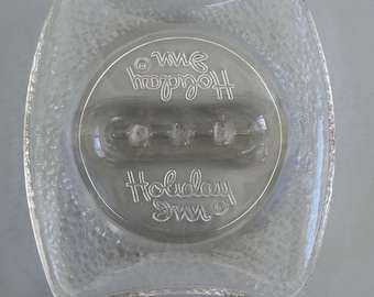Vintage Holiday Inn hotel clear glass ashtray