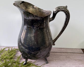 Vintage Silver Monogram Water Pitcher