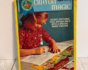 Vintage Crayon Magic Activity Book Set, Platt & Munk, 1949 Children's Ephemera