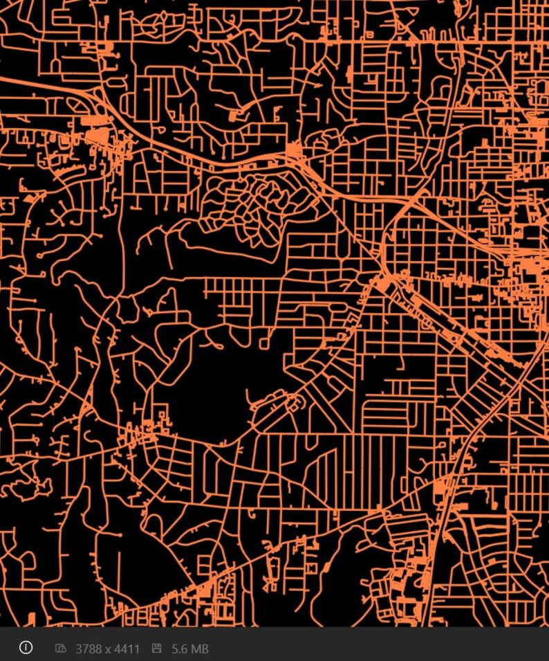 Atlanta Georgia US City Map Art Print, Minimalist Road Design (digital ...