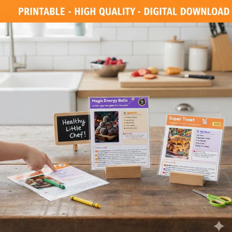 Kids Cooking Recipe Cards | Montessori Learning Activity (PDF Download ...