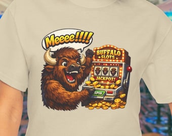Rolig Buffalo Slots-tröja | Jackpot Casino Buffalo-tröja | Spelautomat-t-shirt