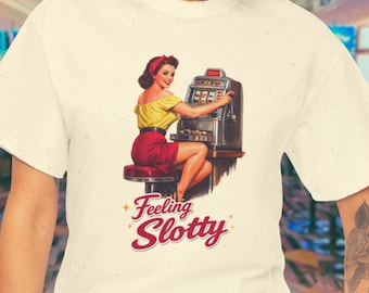 Rolig kasinotröja | Retro spelautomat-T-shirt | Spelhumor-T-shirt | Vintage kasinoälskare-gåva