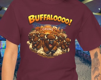 Buffalo Casino-tröja, rolig speltröja, spelautomatgrafik (unisex S-XXL)