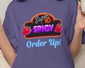 Neon Casino T-shirt: Supersnygg Order Up Spelautomatdesign