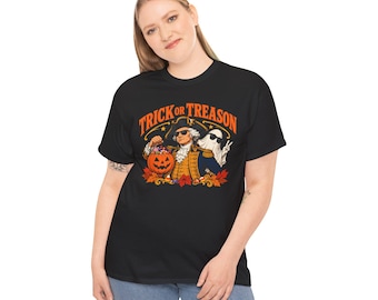 Trick or Treason-tröja, rolig grundare av Halloween, patriotisk Halloween-tröja, historielärargåva, sarkastisk Halloween-tröja