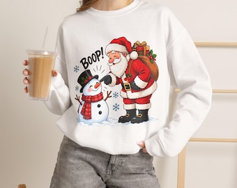Jultomten Boop snögubbe-tröja, rolig jultröja, jultröja för barn och vuxna, söt Boop-tröja, familjetröja