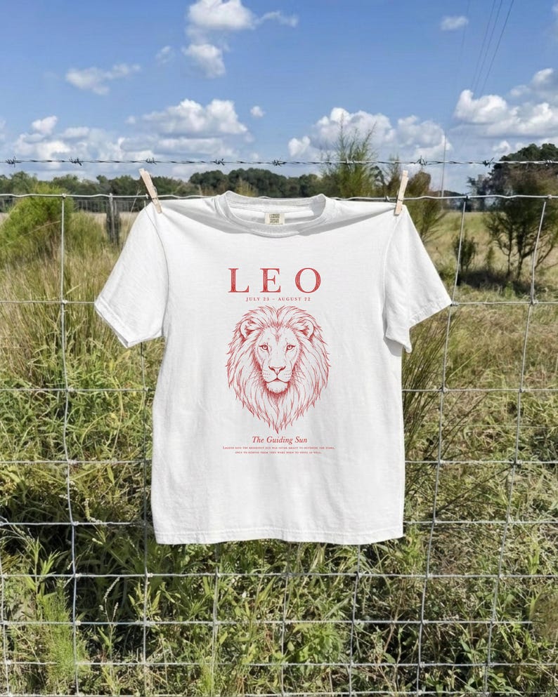 Leo Zodiac Shirt, Vintage Lion Astrology Tee, Comfort Colors 1717 Horoscope T-Shirt Bild 3