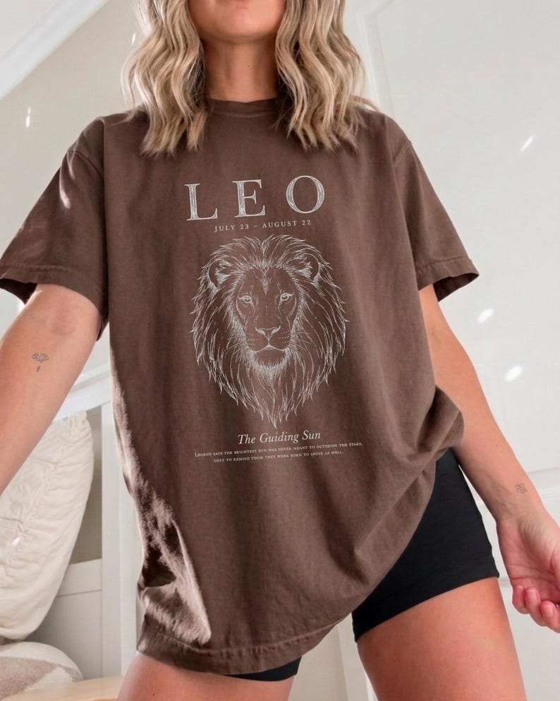 Leo Zodiac Shirt, Vintage Lion Astrology Tee, Comfort Colors 1717 Horoscope T-Shirt Bild 11