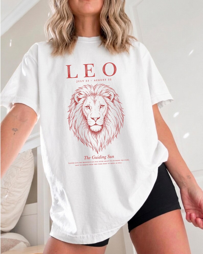 Leo Zodiac Shirt, Vintage Lion Astrology Tee, Comfort Colors 1717 Horoscope T-Shirt Bild 6