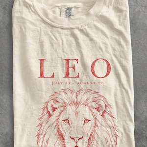 Leo Zodiac Shirt, Vintage Lion Astrology Tee, Comfort Colors 1717 Horoscope T-Shirt Bild 7