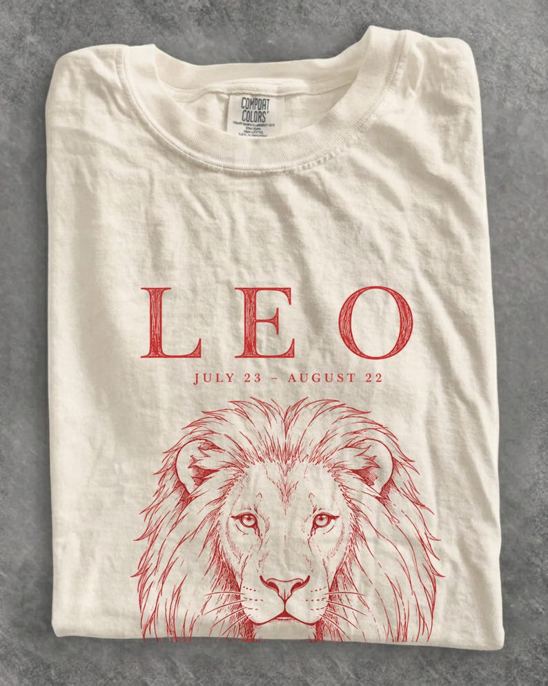 Leo Zodiac Shirt, Vintage Lion Astrology Tee, Comfort Colors 1717 Horoscope T-Shirt Bild 7