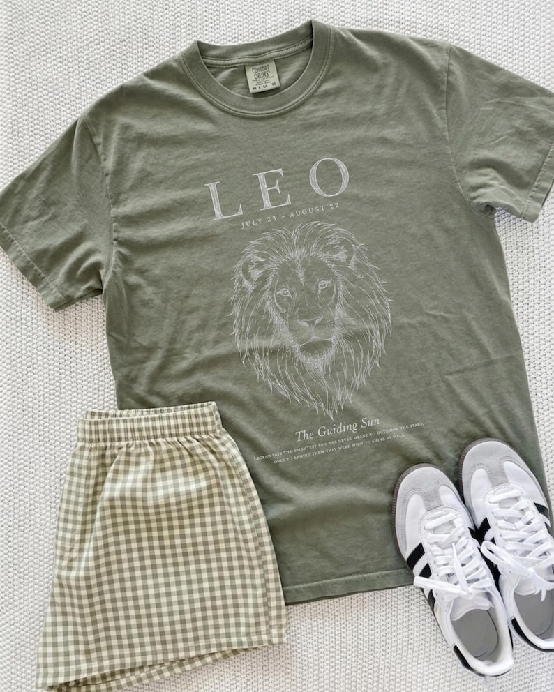 Leo Zodiac Shirt, Vintage Lion Astrology Tee, Comfort Colors 1717 Horoscope T-Shirt Bild 10