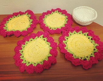 Pink Tulip Flower Pot Coasters