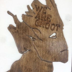 Handgesneden "Wij zijn groot" wenskaart, gesmeed uit 1/32 "berken