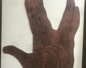 Hand-Carved "Live Long and Prosper" greeting card with 1/32" Birch