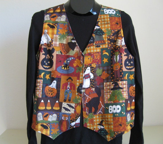Items similar to Reversible Women's Holiday Vest Halloween & Snowmen