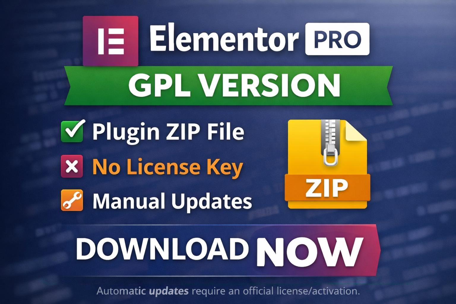 Elementor Pro (GPL) Plugin ZIP – Digital Download – No License Key / No ...