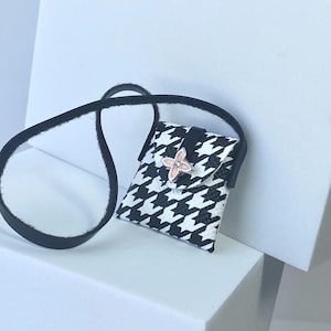 Handmade 1:6 scale, doll black/white handbag, mini purse, mini bag