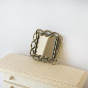 1:12 scale, square mirror, mini mirror, dollhouse mirror, dollhouse decor.