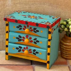 1:12 Scale Multicolor Mexican Dollhouse Nightstand