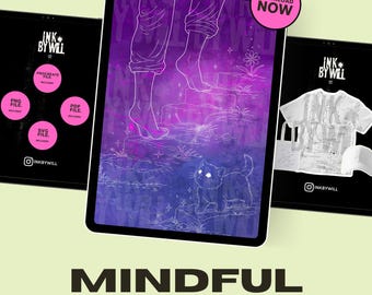 Mindful Procreate Tattoo Flash Stamp | Stencil Ready Design (Instant Download)