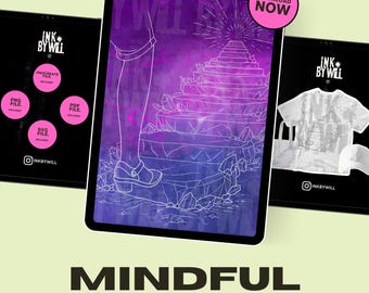 Mindful Procreate Tattoo Flash Stamp | Stencil Ready Design (Instant Download)