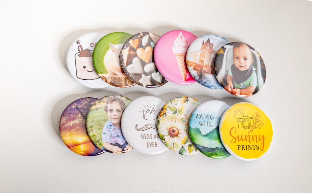 Custom Photo Button Magnets | 2-inch Round Personalized Fridge Magnets ...