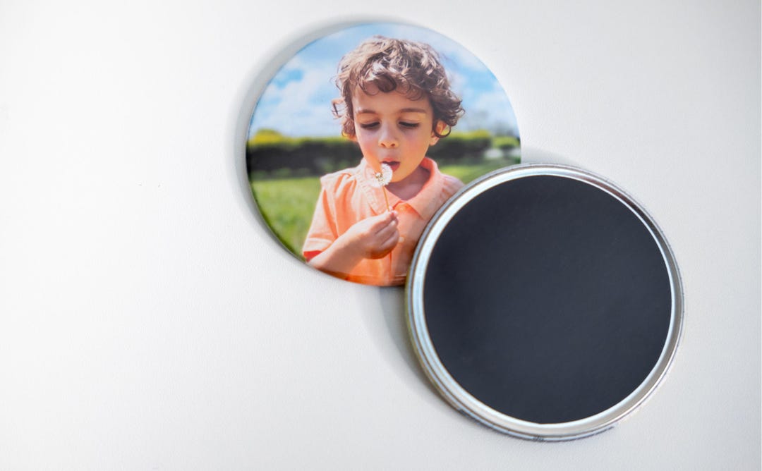 Custom Photo Button Magnets | 3-inch Round Personalized Fridge Decor ...