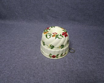 Vintage Cranberry/Jello Mold-Ceramic-Hand Painted-Wall Hanging-Portugal for Teleflora