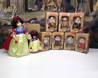 Vintage Robin Woods Snow White Doll & Bikin Seven Dwarfs Figures - Boxed Disney Characters - Your Choice