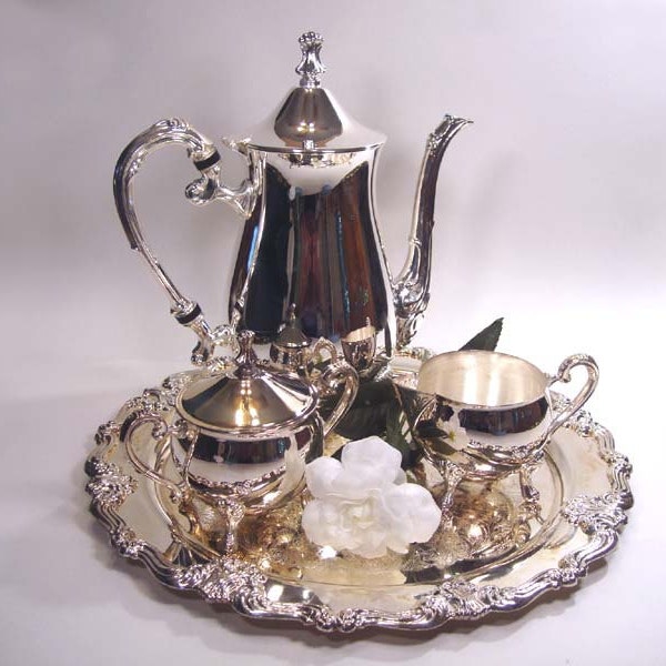 Silver Tea & Coffee 4 Piece Serving Set - Vintage FB Rogers Mint in Box