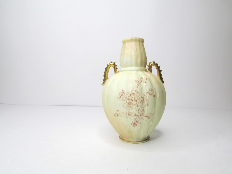 Antique Straus Rudolstadt Crown RW Germany Gourd Vase Early 1900's Beautiful Victorian Piece image 2