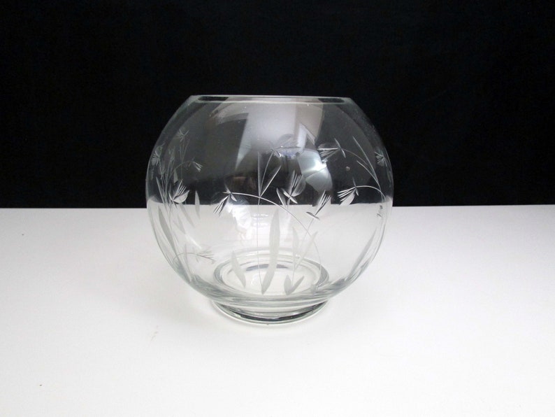 Vintage Hand Cut Crystal Rose Bowl Crystal Clear Industries Angelique 24% Leaded Crystal Romania image 2
