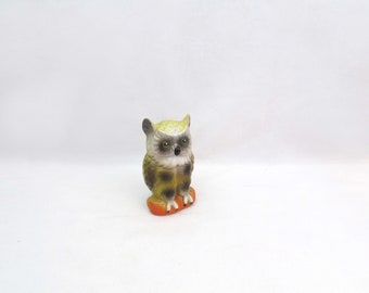 Vintage Hong Kong Hard Plastic Owl Bank Retro Decor