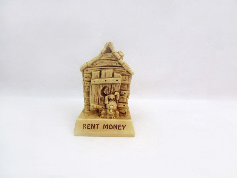 Fun and Kitschy Novelty Outhouse Rent Money Humor Piggy Bank 1974 Paula WB-36 Hound Dog image 2