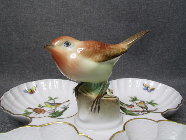 RARE Herend Porcelain Rothschild Bird Divided Tray4part Etsy