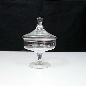 Vintage Princess House Heritage Candy Dish Etched Leaves Elegant Hand Blown Glass Footed image 2