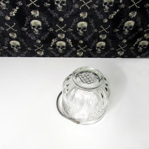 Vintage Glass or Crystal Ice Bucket with Hammered Silver Handle Cambridge King Edward Diamond Pattern image 5