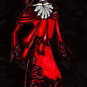 Ilustración de moda de rubí de medianoche