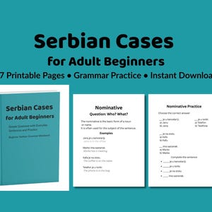 Arbetsbok i serbiska fall för vuxna nybörjare, utskrivbar grammatikövning (PDF-nedladdning)